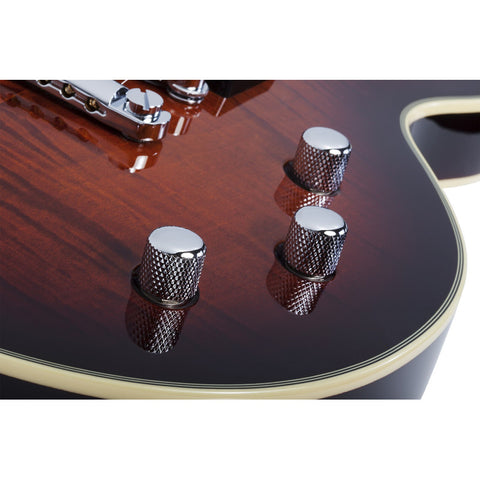 Guitarra Eléctrica Schecter Solo-ii Supreme Cat Eye Black Bu Diestro Chocolate Ébano