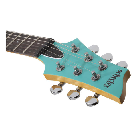 Guitarra Electrica Schecter C-6 Deluxe Satin Aqua Saq Diestro Satin Aqua Palo De Rosa