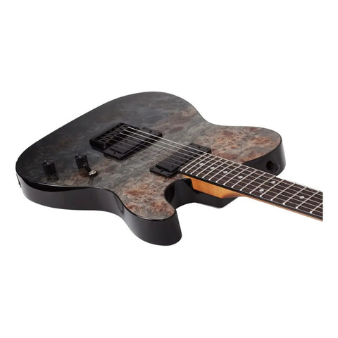 Schecter Pt Standard Telecaster Diestro Desvanecimiento Negro Estallido Burl Palo De Rosa
