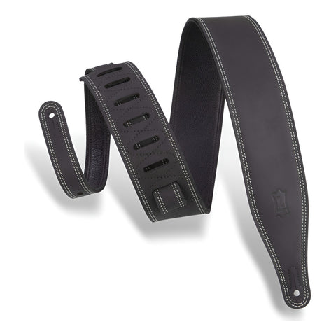 Correa De Guitarra De Cuero De 2.5''  Levy's Leathers M17bds Negro