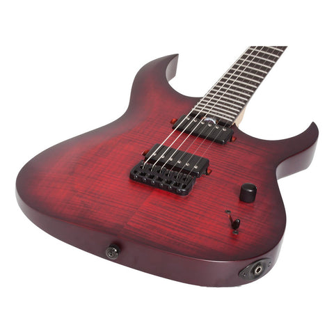 Guitarra Eléctrica Schecter Sunset-6 Extreme Scarlet Burst Color Marrón Material Del Diapasón Ébano Orientación De La Mano Diestro