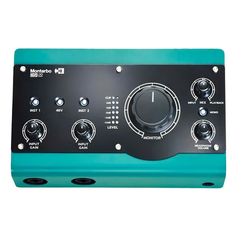 Interfaz Audio Usb Montarbo Dsi-22 24bit 192khz 2 Entradas Xlr/trs Phantom Cian