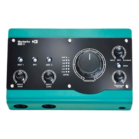Interfaz Audio Usb Montarbo Dsi-22 24bit 192khz 2 Entradas Xlr/trs Phantom Cian
