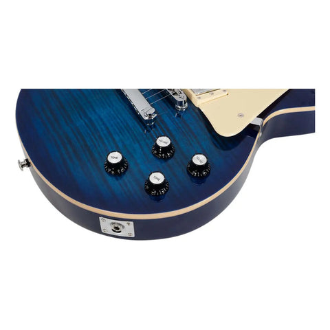 Guitarra Eléctrica 6 Cuerdas Mars Les Paul Traditional Blue Diestro Azul Palo De Rosa