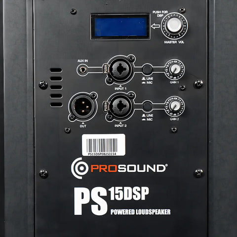 Bafle Amplificado Prosound Ps-15dsp 15  500w Rms Negro Con Bluetooth