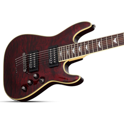 Guitarra Eléctrica Schecter Omen Extreme-7 De Caoba Black Cherry Con Diapasón De Palo De Rosa