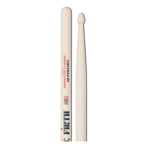 Baquetas Para Batería Percusión 5b Punta De Madera Color Natural Vic Firth