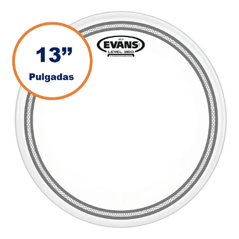 Parche De Batería B13ec2s De 13  Ec2 Con Revestimiento Evans Blanco