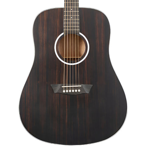 Washburn Ebony D Guitarra Acústica Tapa Ébano Fondo Okoume Color Marrón Oscuro Orientación De La Mano Diestro