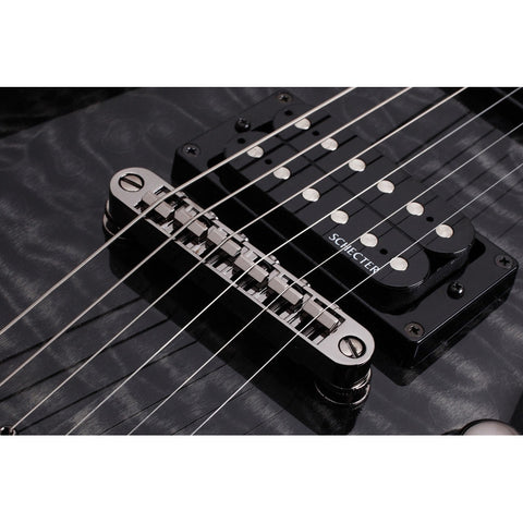 Guitarra Eléctrica Negro Transp Schecter Omen Extreme-6 Tbk Diestro See-thru Black Palo De Rosa