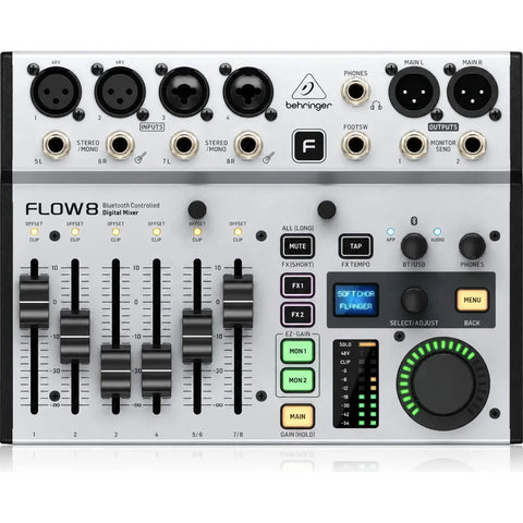Mezcladora Digital 8 Entradas Con Bluetooth Behringer Flow 8