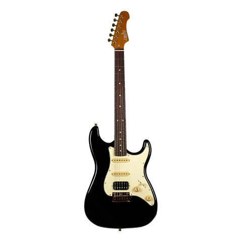 Guitarra Eléctrica Jet Guitars Js-480 Bac Black Color Negro Material Del Diapasón Palisandro Orientación De La Mano Diestro Palo De Rosa