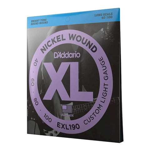 Juego De 4 Cuerdas Para Bajo .040 -.100 Daddario Exl190