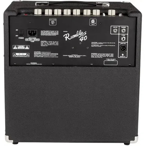 Amplificador Para Bajo Fender Rumble 40 Watts V3 Negro