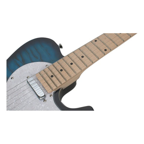 Guitarra Eléctrica 6 Cuerdas Mars Hollowbody Color Azul Material Del Diapasón Arce Orientación De La Mano Diestro