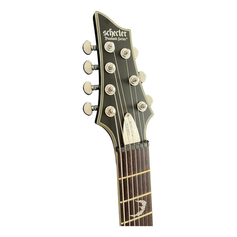 Guitarra Eléctrica Schecter Damien Platinum De 7 Bks, Color Negro Satinado, Diapasón De Palisandro, Material De Diapasón, Guía Para La Mano Derecha