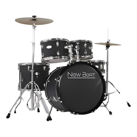 Batería New Beat 5 Pzas Fusion Bombo 20 Nb-ds405 Negro Mate - Negro
