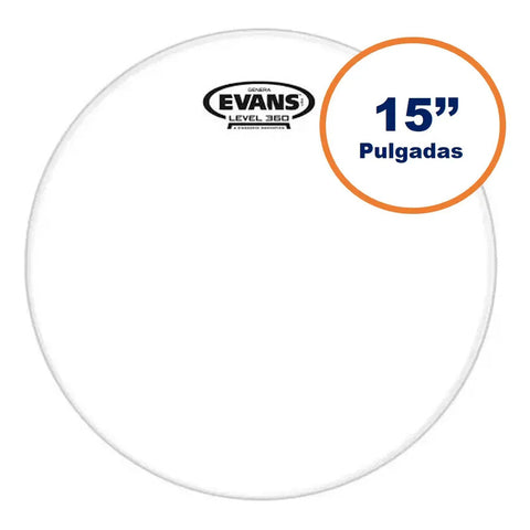 Evans Tt15gr Parche 15 Pulgadas Clear Para Tom De Batería Blanco