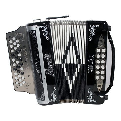 Acordeón Negro De 31 Botones Tono De Sol Moretti Milan Gcf