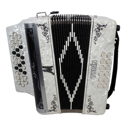 Acordeón Blanco De 31 Botones Tono De Sol Moretti Turin Gcf