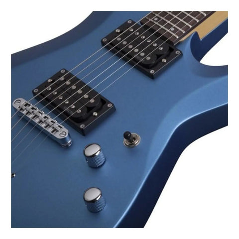 Guitarra Eléctrica Schecter De Tilo Satin Metallic Light Blue Satinado Con Diapasón De Palo De Rosa Diestro