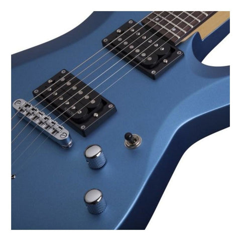 Guitarra Eléctrica Schecter De Tilo Satin Metallic Light Blue Satin Con Diapasón De Palo De Rosa