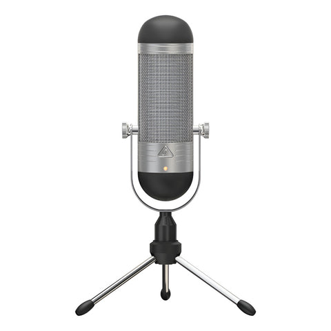 Micrófono Usb Cápsula Vintage Para Streamers Behringer Bvr84 Plateado