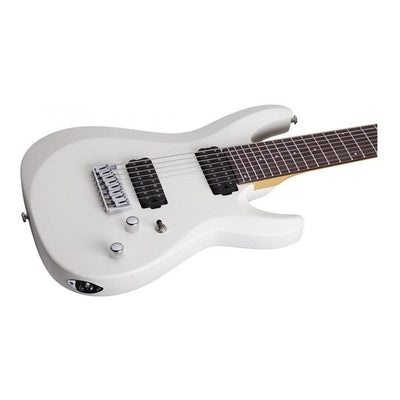 Guitarra Eléctrica Schecter Deluxe C-8 De Tilo Satin White Satin Con Diapasón De Palo De Rosa