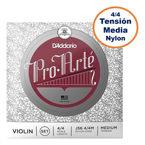 Encordado D'addario Proarte J56 4/4m Para Violín 4/4 Media