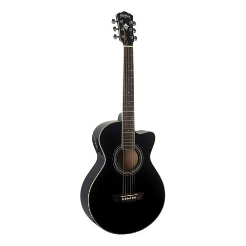 Guitarra Electroacústica Washburn Festival Ea10 Para Diestros Black Brillante Diestro