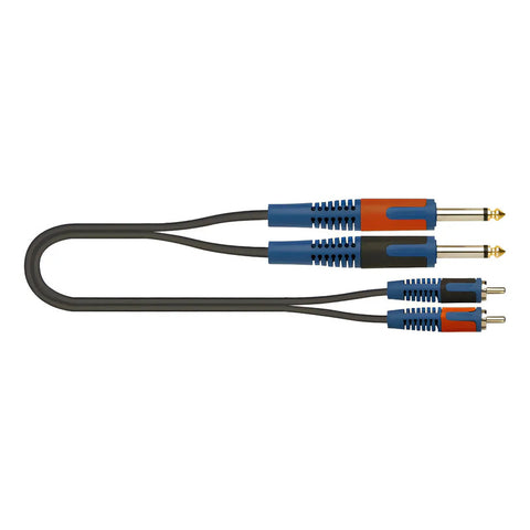 Cable Adaptador Quiklok Jack Mono 6.3 A Rca Macho 2m Negro Modelo Rksa/130-2