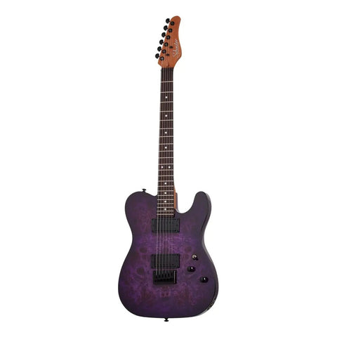 Guitarra Schecter Telecaster Pt Standard Purple Burl Material De Diapasón De Palisandro Guía Para La Mano Derecha Diestro Estallido Púrpura Burl Palo De Rosa