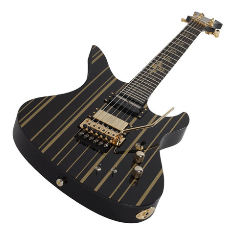 Guitarra Eléctrica Solida Schecter Synyster Custom-s Diestro Gloss Black With Gold Stripes Ébano