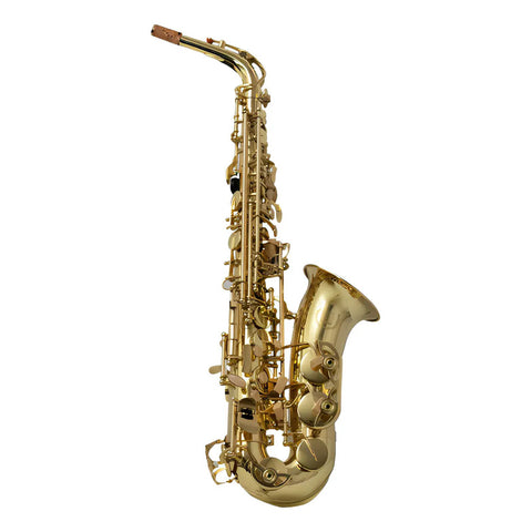 Saxofon Alto Laqueado C/estuche Ligero Maxima Kfas-100g Color Dorado