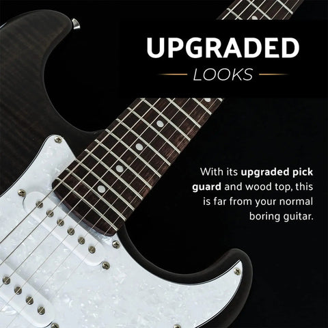 Pack Guitarra Washburn Sdftb-bndl-u Strato Trans Black Diestro Negro Maple