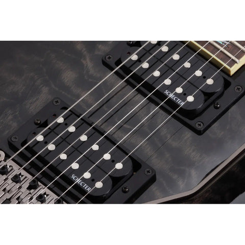 Guitarra Eléctrica Negro, Schecter Omen Extreme-6 Fr Diestro See-thru Black Palo De Rosa