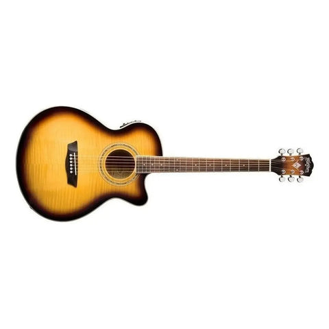 Guitarra Acústica Washburn Festival Ea15 6 Cuerdas Jumbo Diestro Tobacco Burst Palo De Rosa