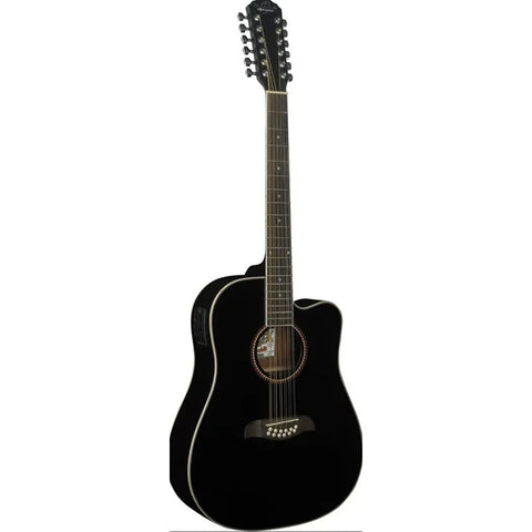 Oscar Schmidt Od312ce Lh Electroacústica 12 Cuerdas Zurda Bk Negro Zurdo