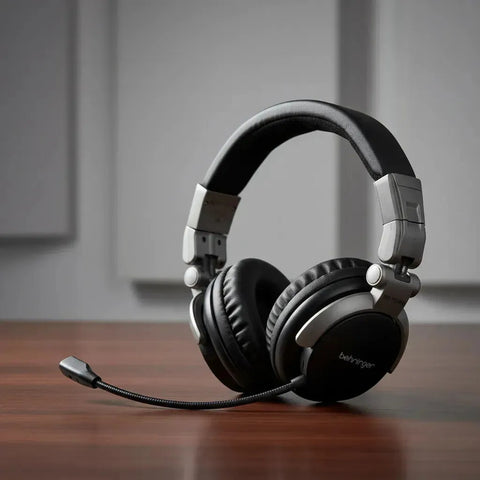 Audifonos Behringer Bb 560m Con Micrófono Dj Gamer Podcaster Color Negro