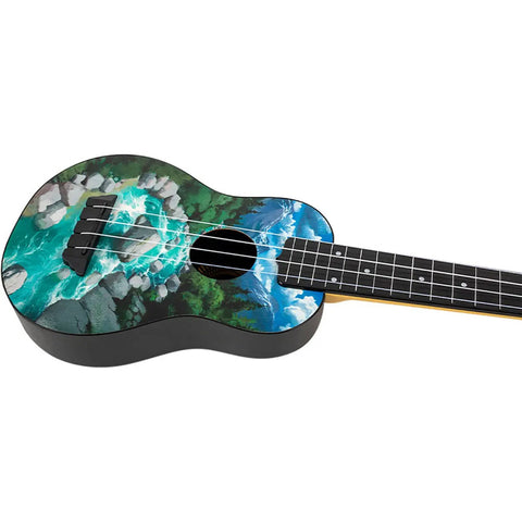 Ukelele Soprano De 15 Trastes Con Funda Flight Tus30 Slo Azul