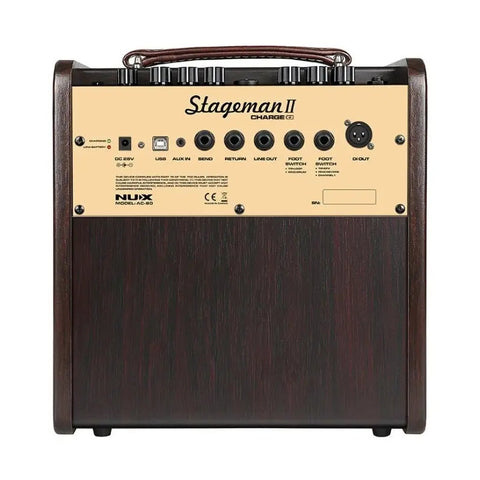 Amplificador Guitarra Acústica Nux Ac80 Stageman Ii Marrón Oscuro