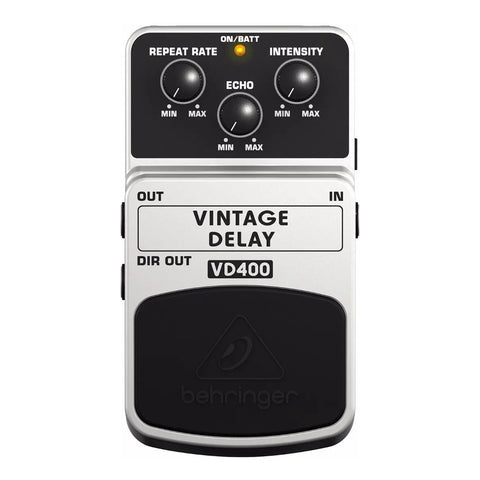 Pedal Analogico Vintage Delay P/ Guitarra, Behringer Vd400 Gris
