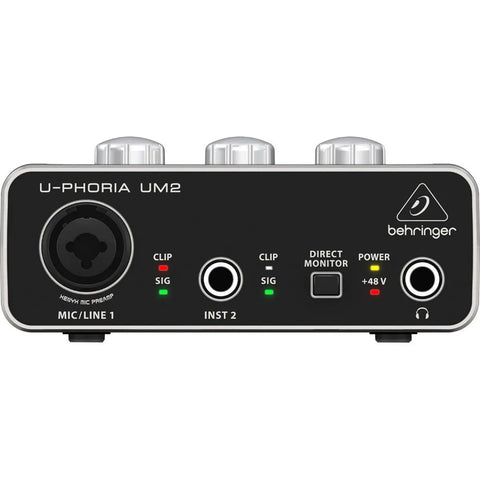 Pack Completo P/grabación C/interfaz Behringer U-phoria Stu Negro