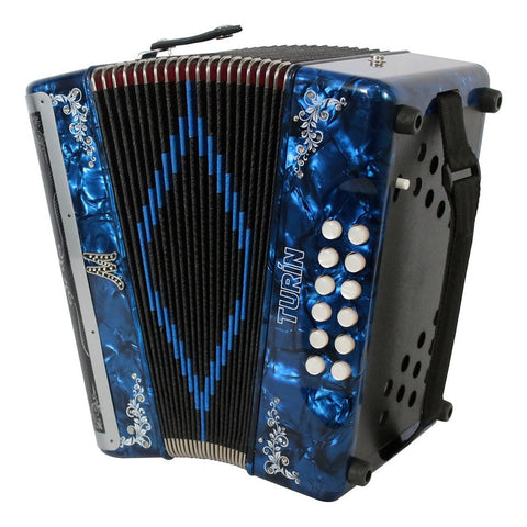 Acordeón Azul De 31 Botones Tono De Sol Moretti Turin Gcf