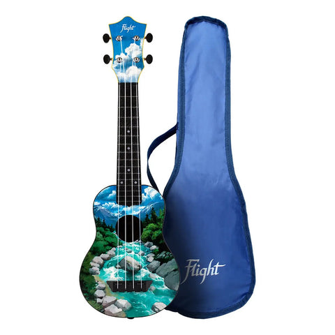 Ukelele Soprano De 15 Trastes Con Funda Flight Tus30 Slo Azul