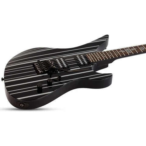 Guitarra Electrica Solida Schecter Synyster Standard Diestro Gloss Black With Silver Pin Stripes Ébano