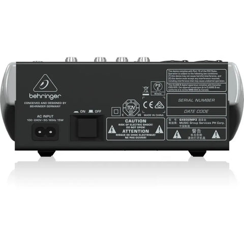 Mezclador De Efectos, 6 Entradas, Usb, Behringer Qx602mp3