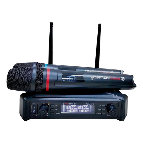 Microfono Prosound Pwm-22d Ii Inalambrico Doble Con Receptor Negro