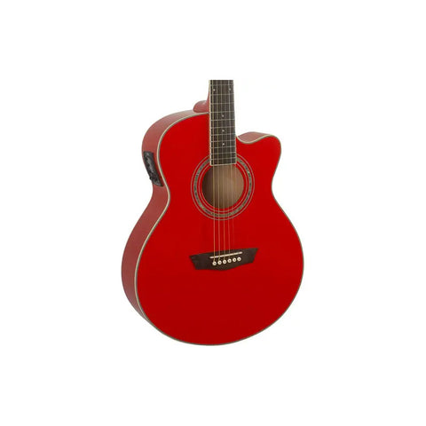 Guitarra Electroacústica Washburn Ea12 Mini 6 Cuerdas Roja Modelo Festival Rojo Diestro