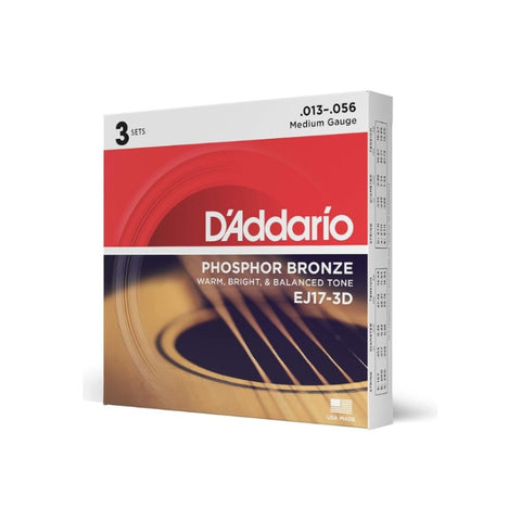 Paquete 3 Cuerdas P/guitarra Acústica Daddario Ej17 3-pack